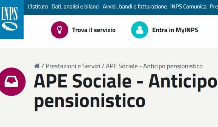 Immagine articolo: Fino al 15 Luglio le domande per richiedere l'anticipo della pensione dall'INPS