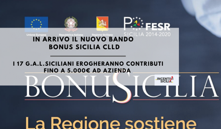 Immagine articolo: BonuSicilia CLLD: nuovo contributo a fondo perduto fino a 5.000 € per le aziende siciliane